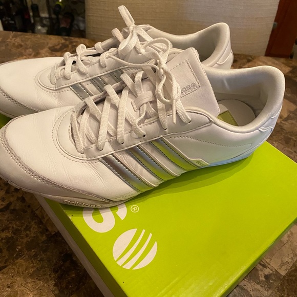 Adidas - White & Silver Ladies 3-Stripes - Picture 2 of 7